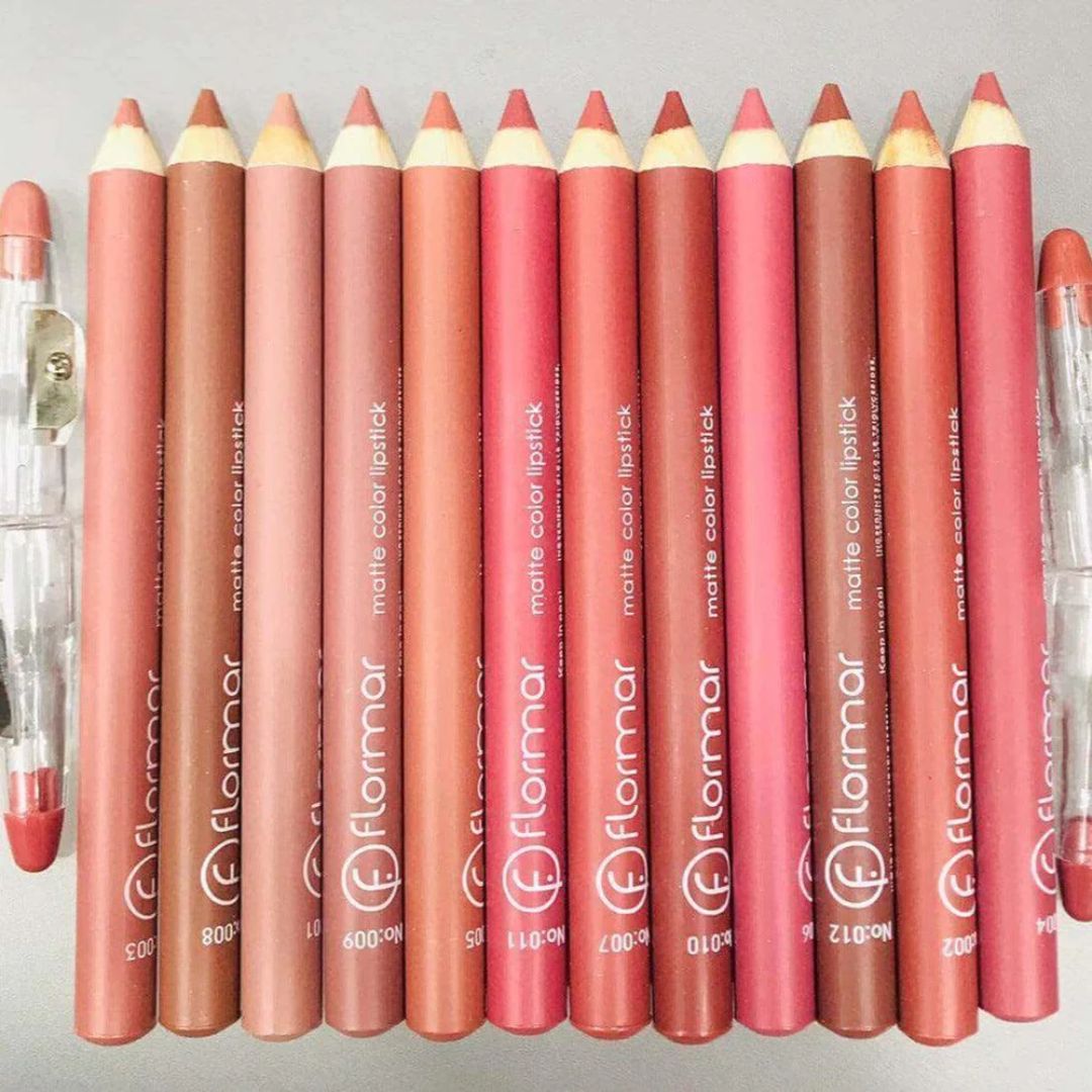 Lip Set Deal (12pcs Mocallure LipGloss Set, 12Pcs Flormar Lip Pencils and Free Teddy Color Changing LipGloss)